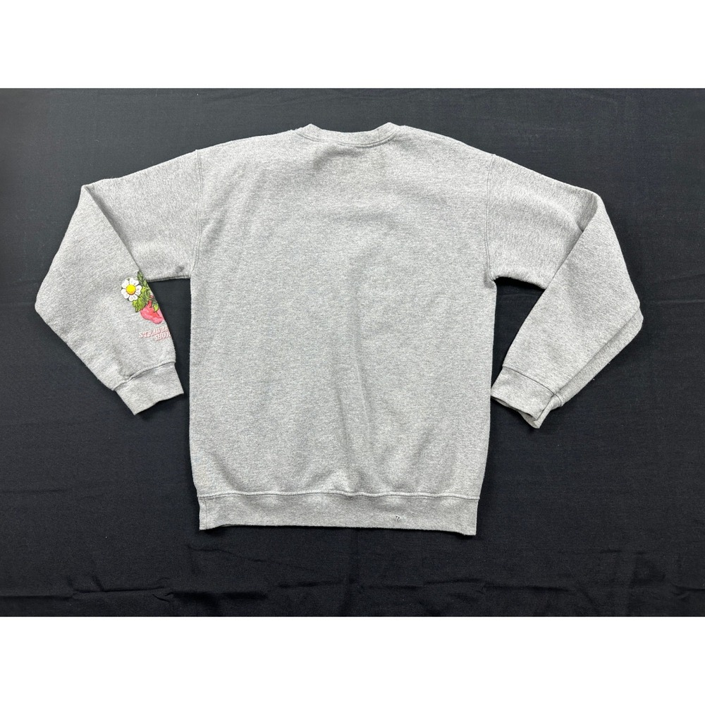 Strawberry Shortcake Graphic Sweatshirt Gray Small Embroidered Sleeve Pullover - Picture 2 of 11